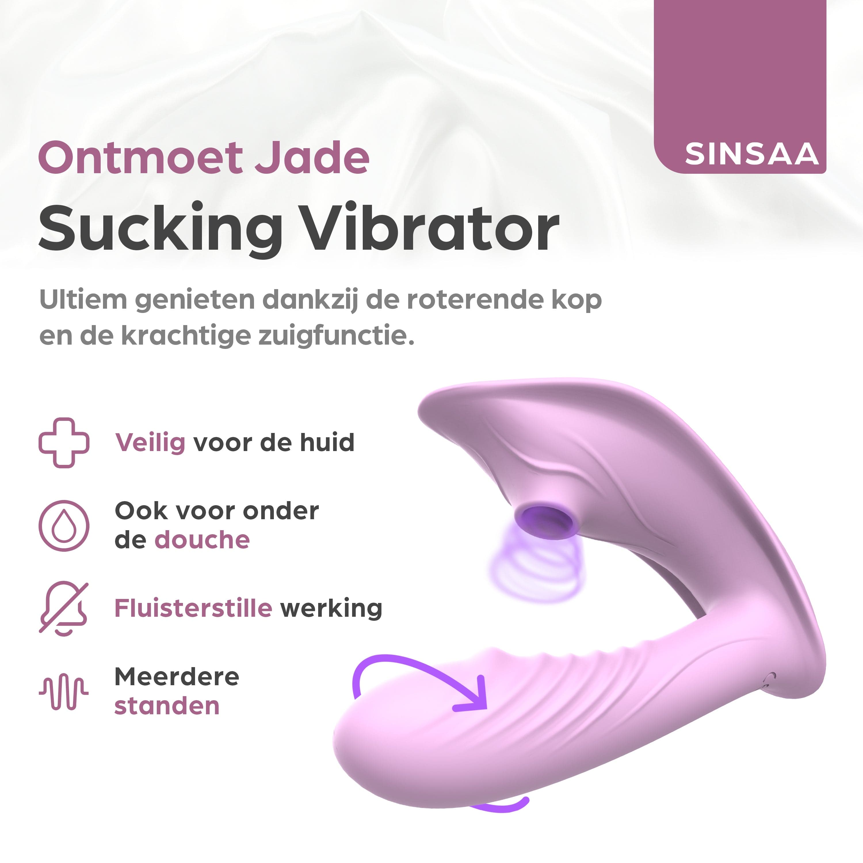 Sinsaa Luchtdruk vibrator Jade Roze Massager Sextoy Oplaadbare toy Stille Waterdicht