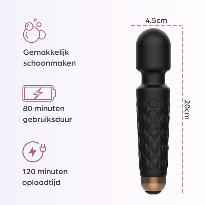 Sinsaa Wandvibrator Noëlle Zwart Massager Sextoy Oplaadbare toy Stille Waterdicht