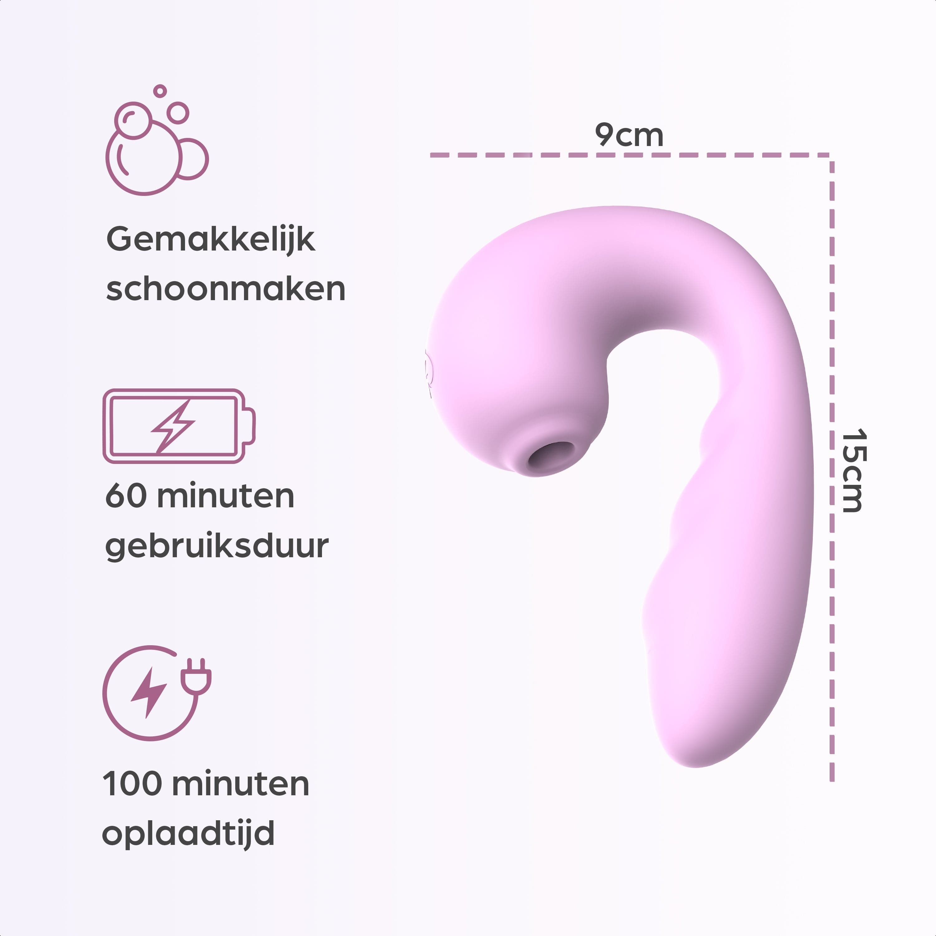 Sinsaa Luchtdruk vibrator Mila Roze Massager Sextoy Oplaadbare toy Stille Waterdicht
