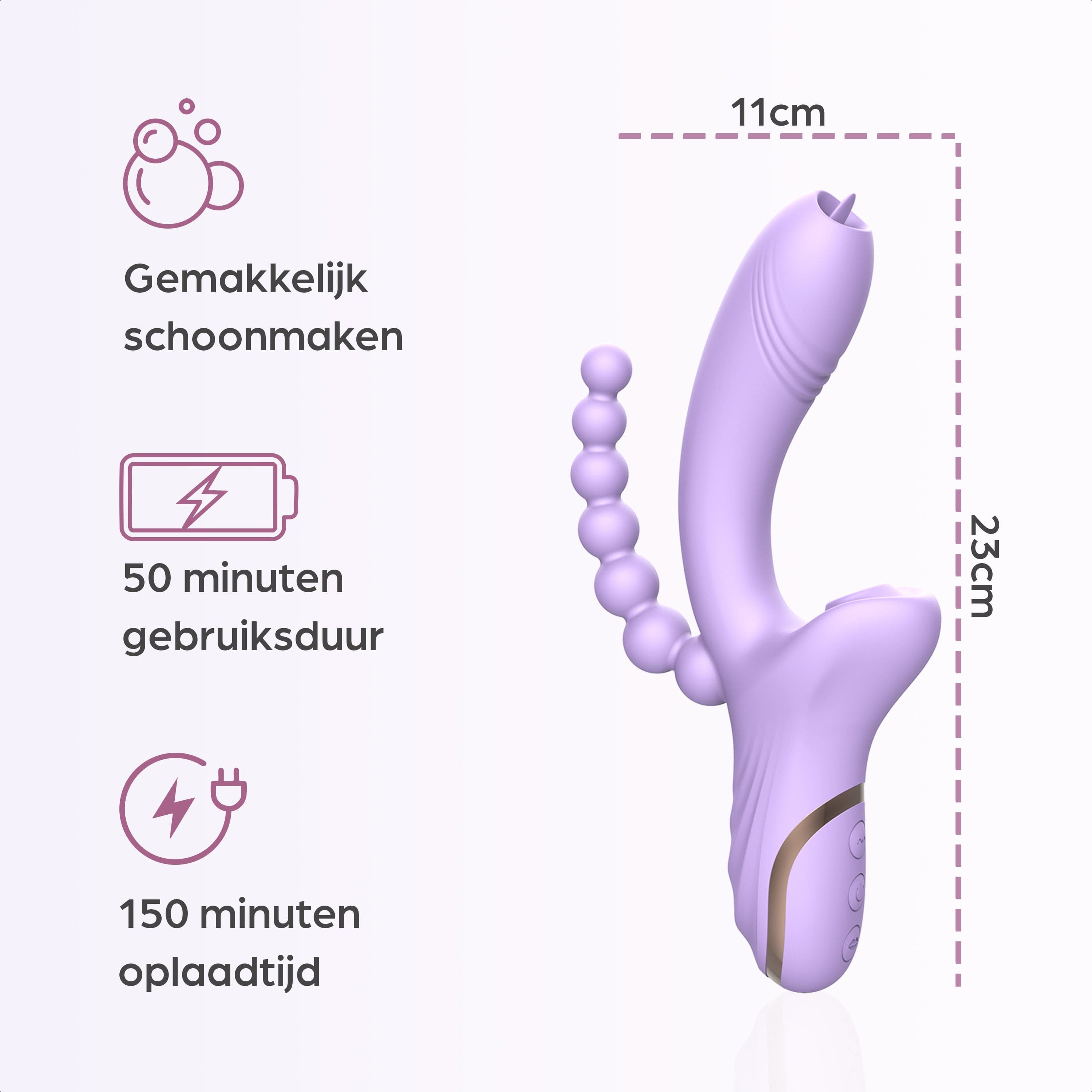 Sinsaa Luchtdruk Vibrator Lana Paars Massager Sextoy Oplaadbare toy Stille Waterdicht