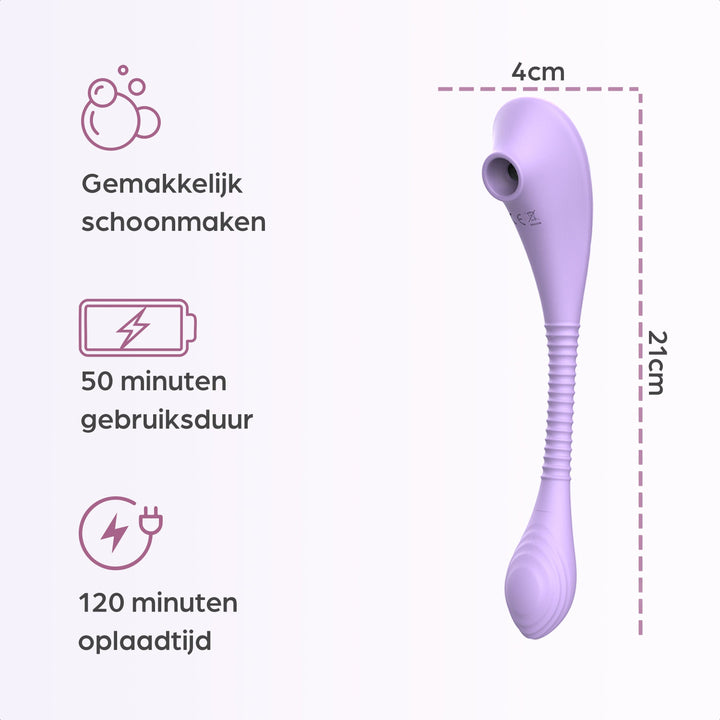 Sinsaa Luchtdruk Vibrator Ivy Paars Massager Sextoy Oplaadbare toy Stille Waterdicht