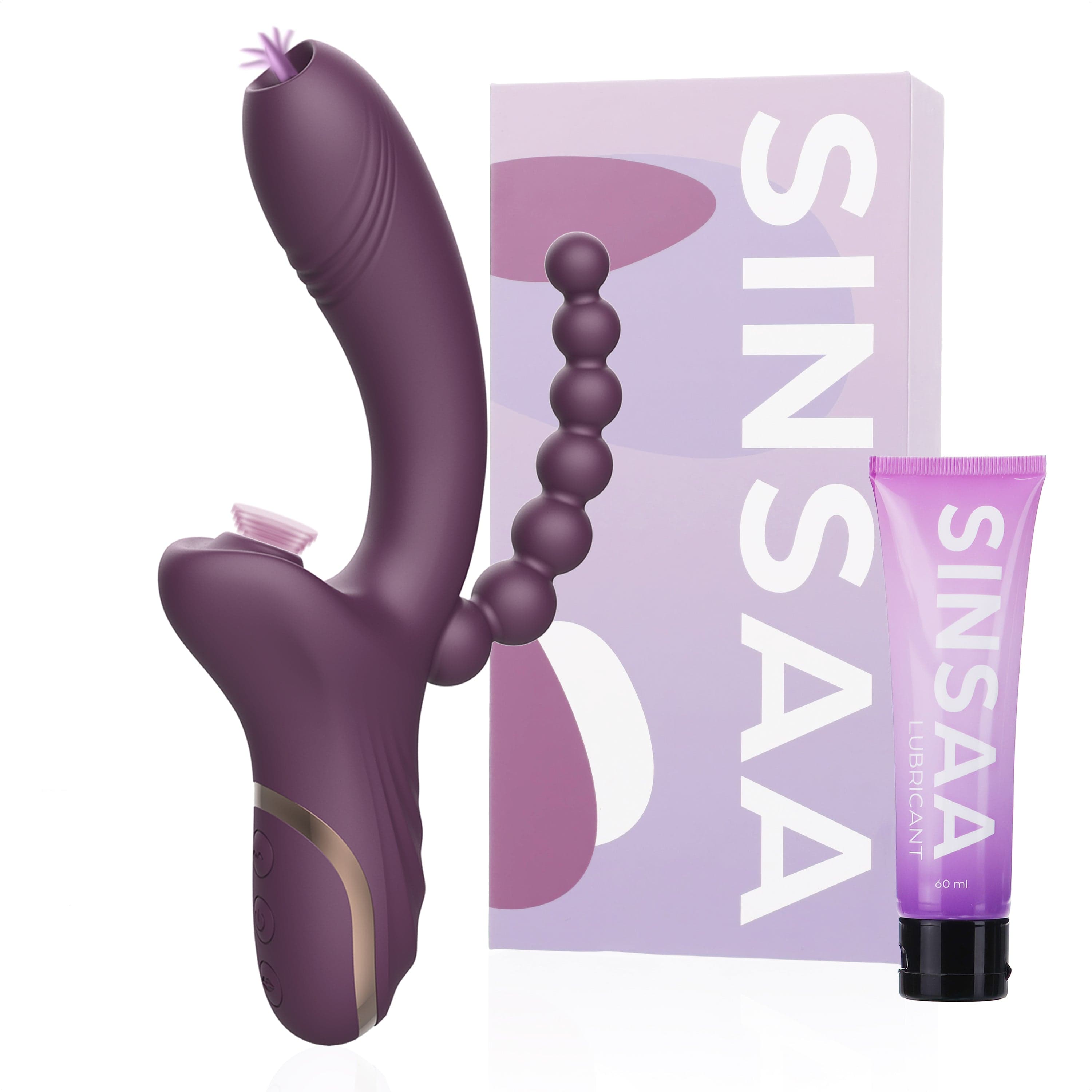 Sinsaa Luchtdruk Vibrator Lana Dark Purple Massager Sextoy Oplaadbare toy Stille Waterdicht