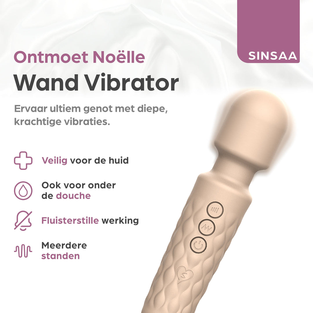 Sinsaa Wandvibrator Noëlle Crème Massager Sextoy Oplaadbare toy Stille Waterdicht