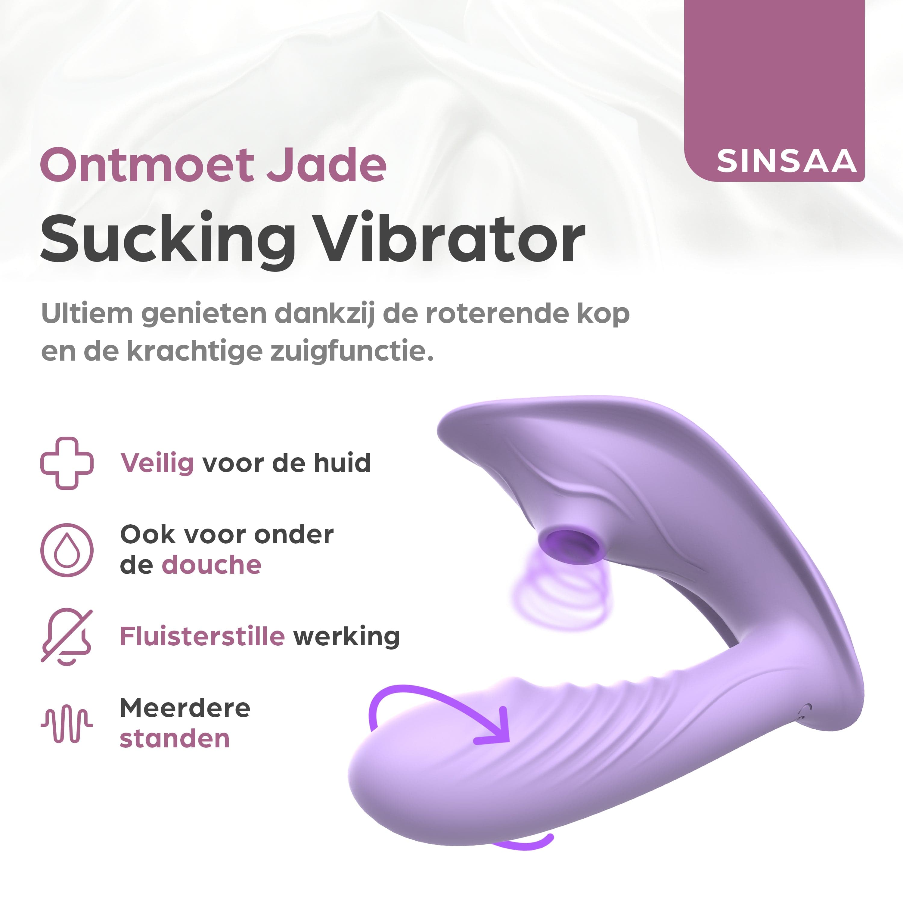Sinsaa Luchtdruk vibrator Jade Paars Massager Sextoy Oplaadbare toy Stille Waterdicht
