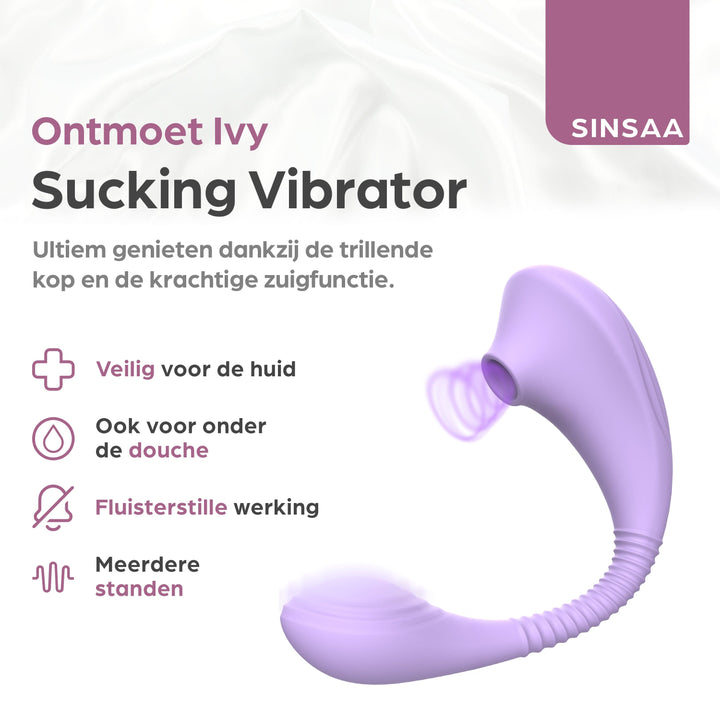 Sinsaa Luchtdruk Vibrator Ivy Paars Massager Sextoy Oplaadbare toy Stille Waterdicht