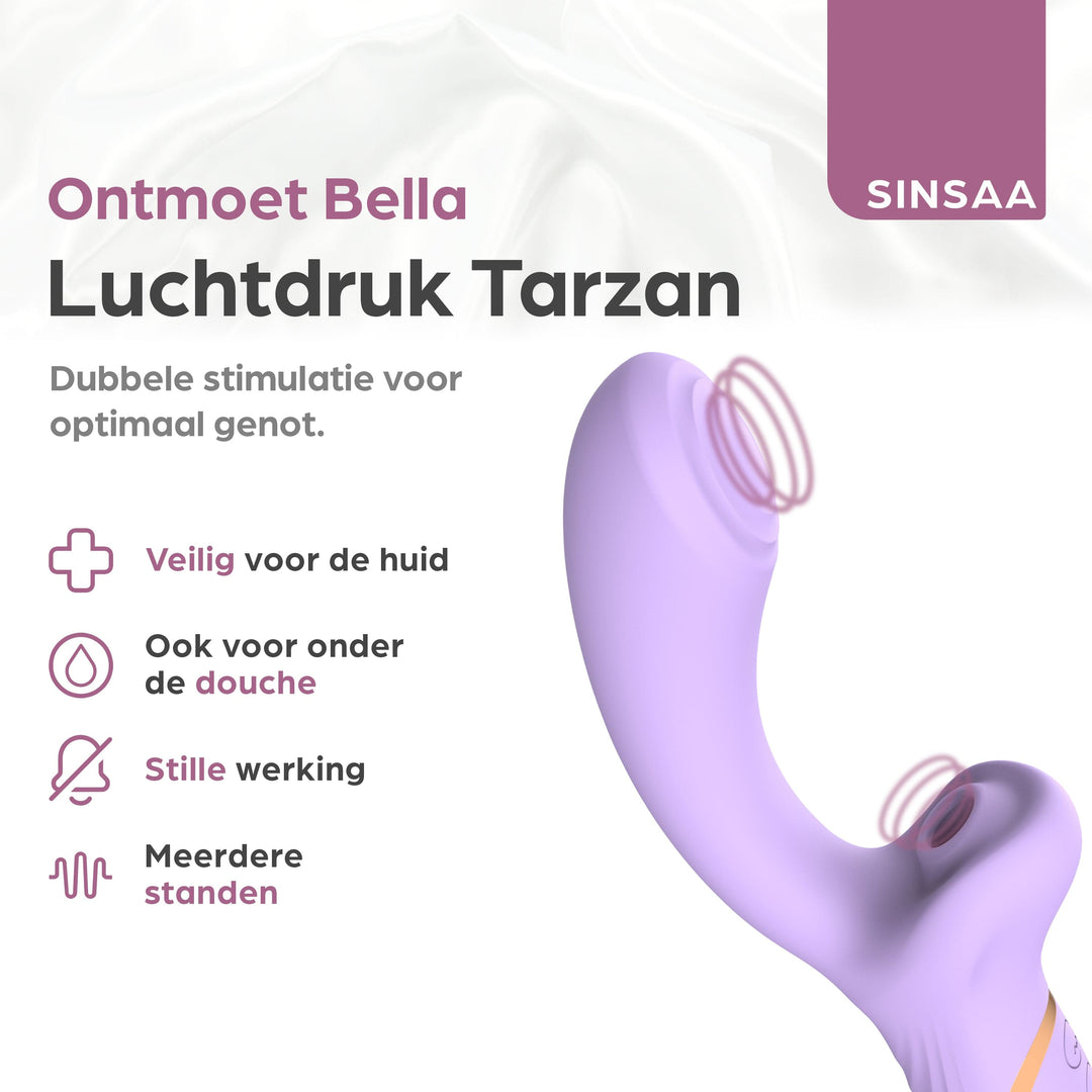 Sinsaa Luchtdruk Tarzan Vibrator Bella Massager Sextoy Oplaadbare toy Stille Waterdicht