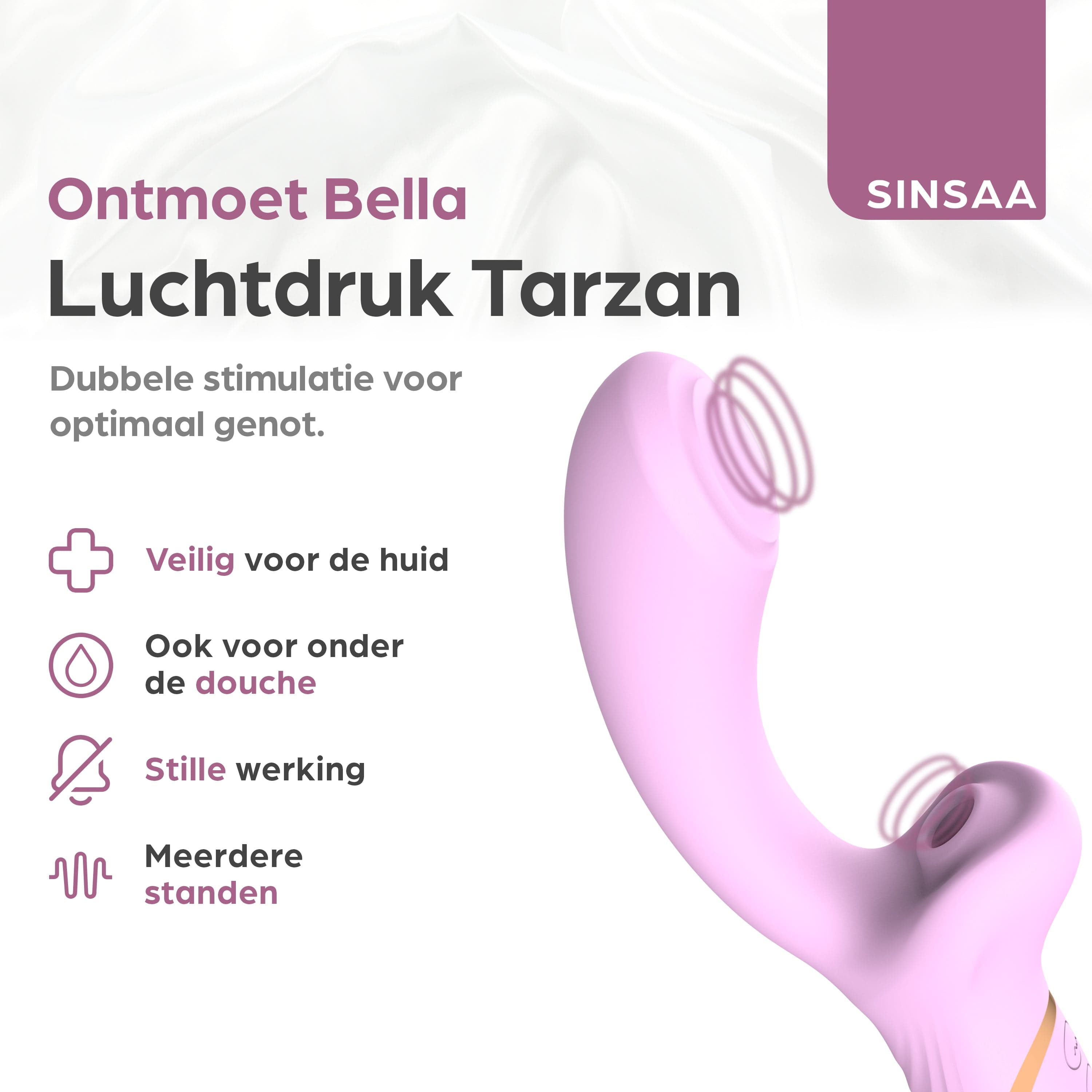 Sinsaa Luchtdruk Tarzan Vibrator Bella Massager Sextoy Oplaadbare toy Stille Waterdicht