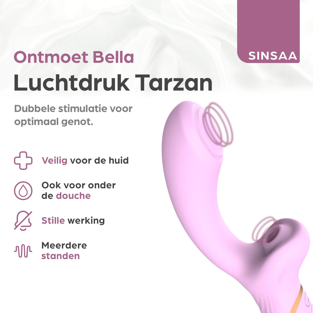 Sinsaa Luchtdruk Tarzan Vibrator Bella Massager Sextoy Oplaadbare toy Stille Waterdicht