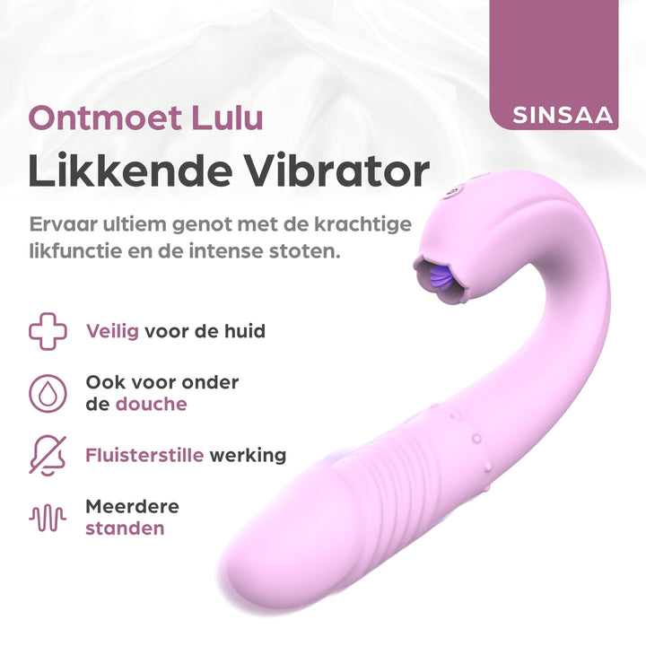 Sinsaa Pulserende Vibrator Lulu Roze Massager Sextoy Oplaadbare toy Stille Waterdicht