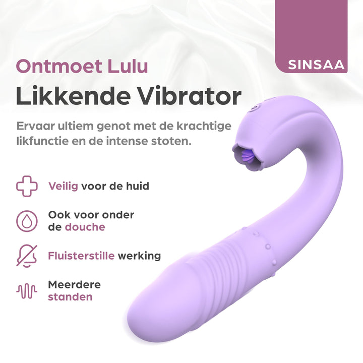 Sinsaa Pulserende Vibrator Lulu Paars Massager Sextoy Oplaadbare toy Stille Waterdicht