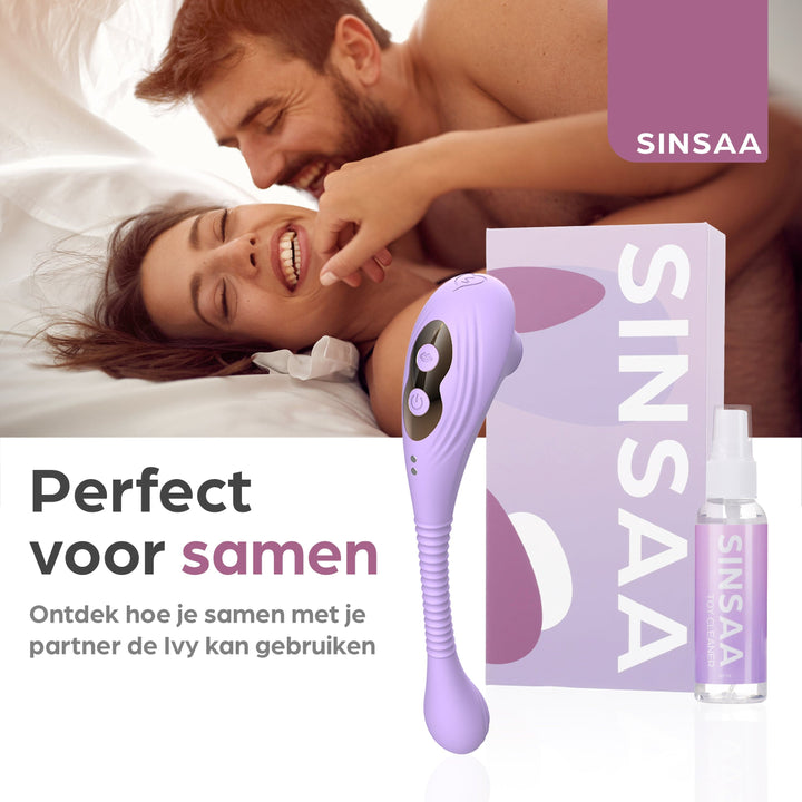 Sinsaa Luchtdruk Vibrator Ivy Paars Massager Sextoy Oplaadbare toy Stille Waterdicht
