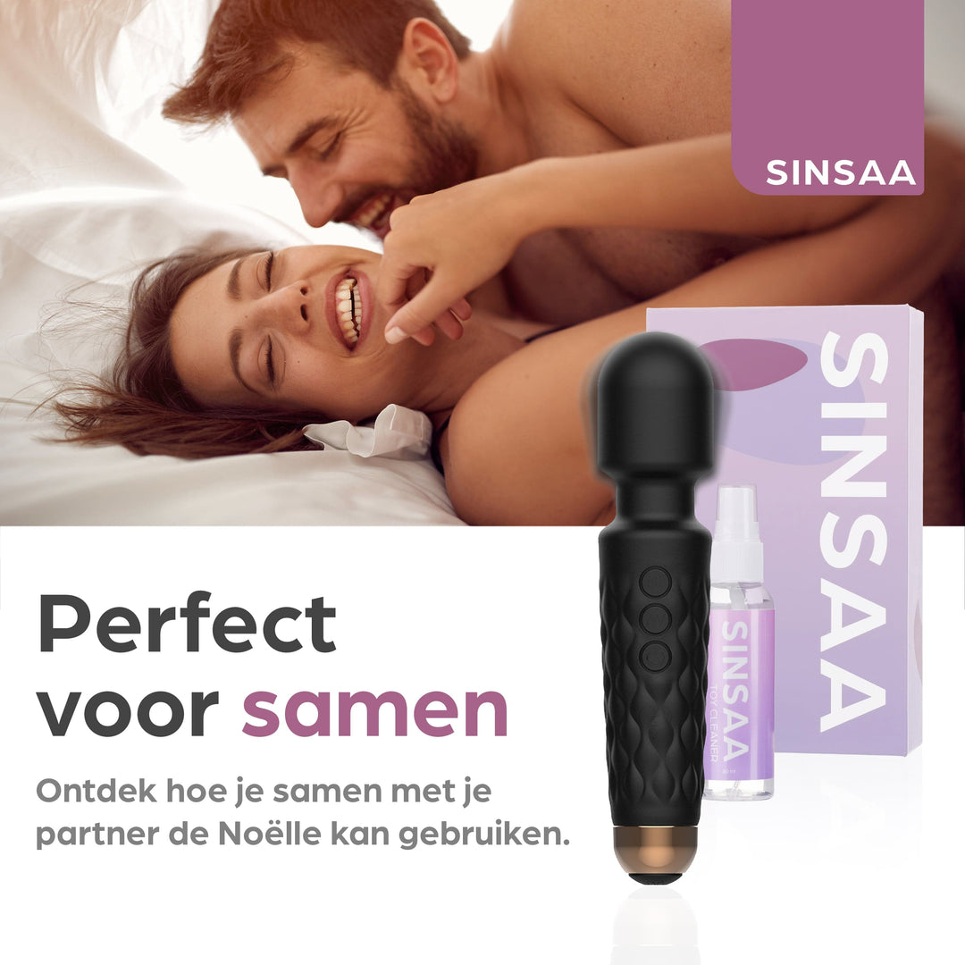 Sinsaa Wandvibrator Noëlle Zwart Massager Sextoy Oplaadbare toy Stille Waterdicht