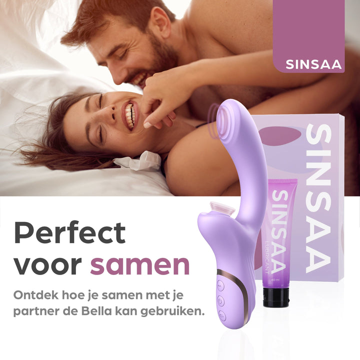 Sinsaa Luchtdruk Vibrator Bella Paars Massager Sextoy Oplaadbare toy Stille Waterdicht