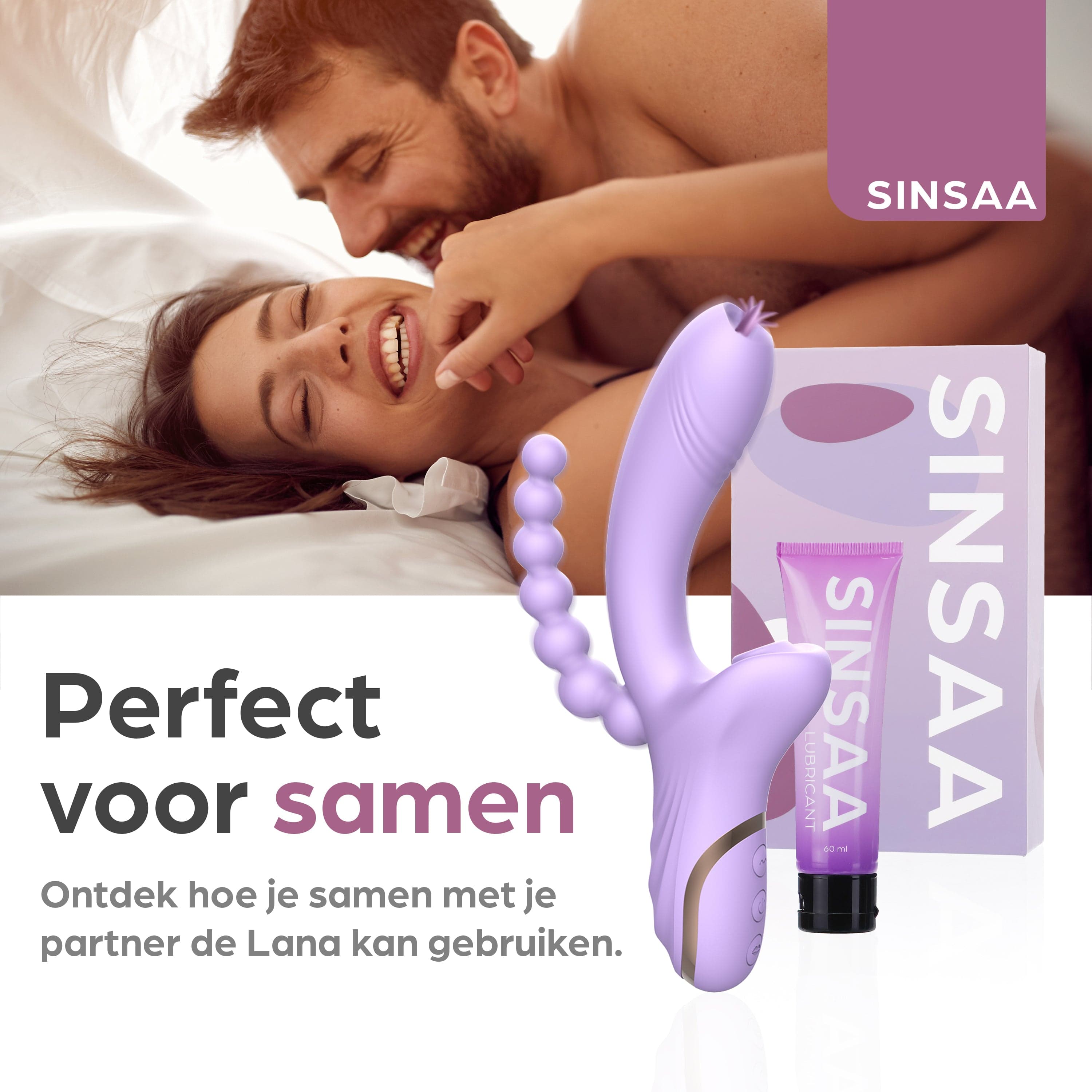 Sinsaa Luchtdruk Vibrator Lana Paars Massager Sextoy Oplaadbare toy Stille Waterdicht