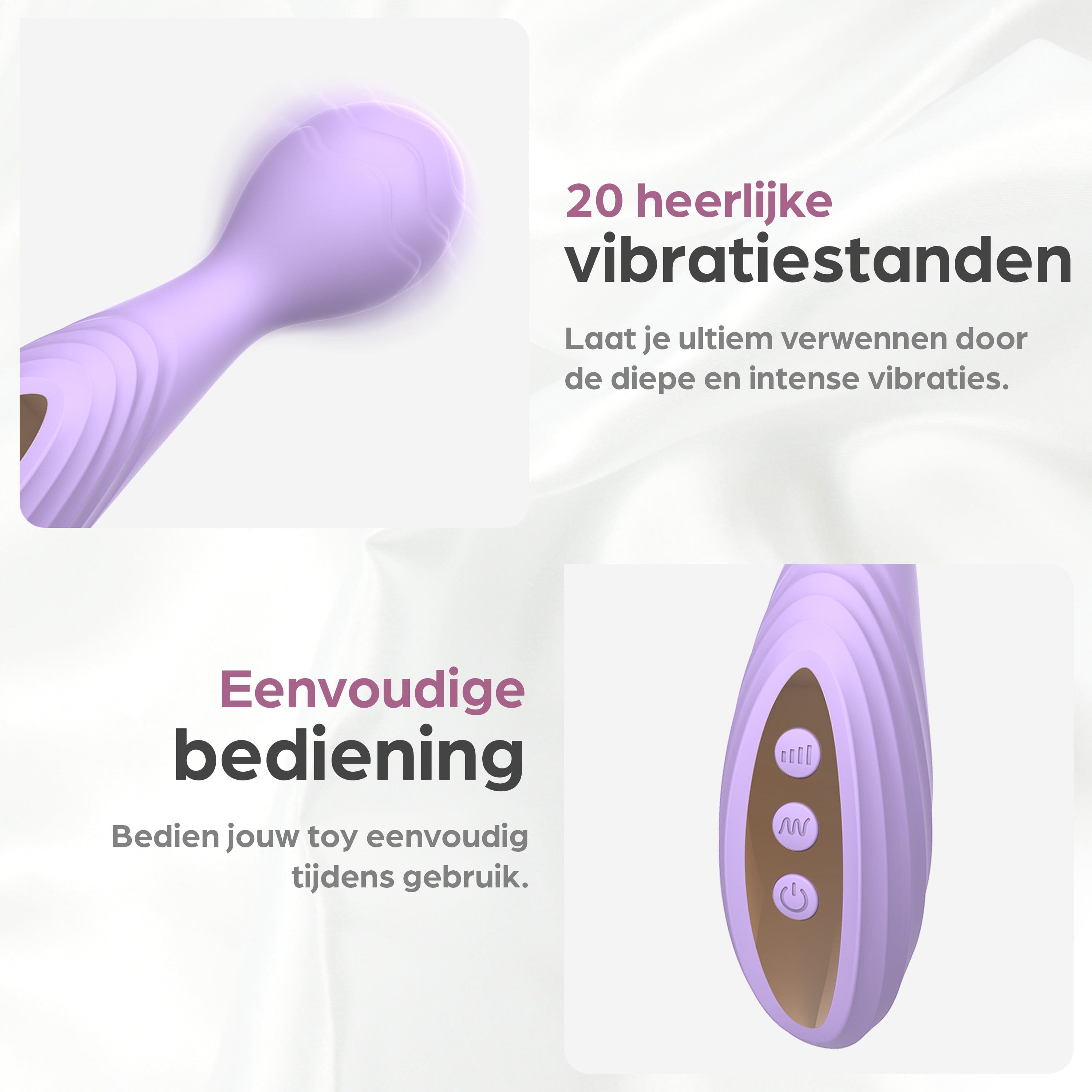 Sinsaa Wandvibrator Lily Paars Massager Sextoy Oplaadbare toy Stille Waterdicht