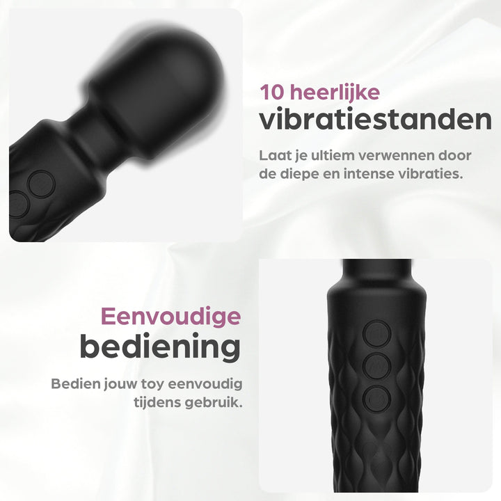 Sinsaa Wandvibrator Noëlle Zwart Massager Sextoy Oplaadbare toy Stille Waterdicht