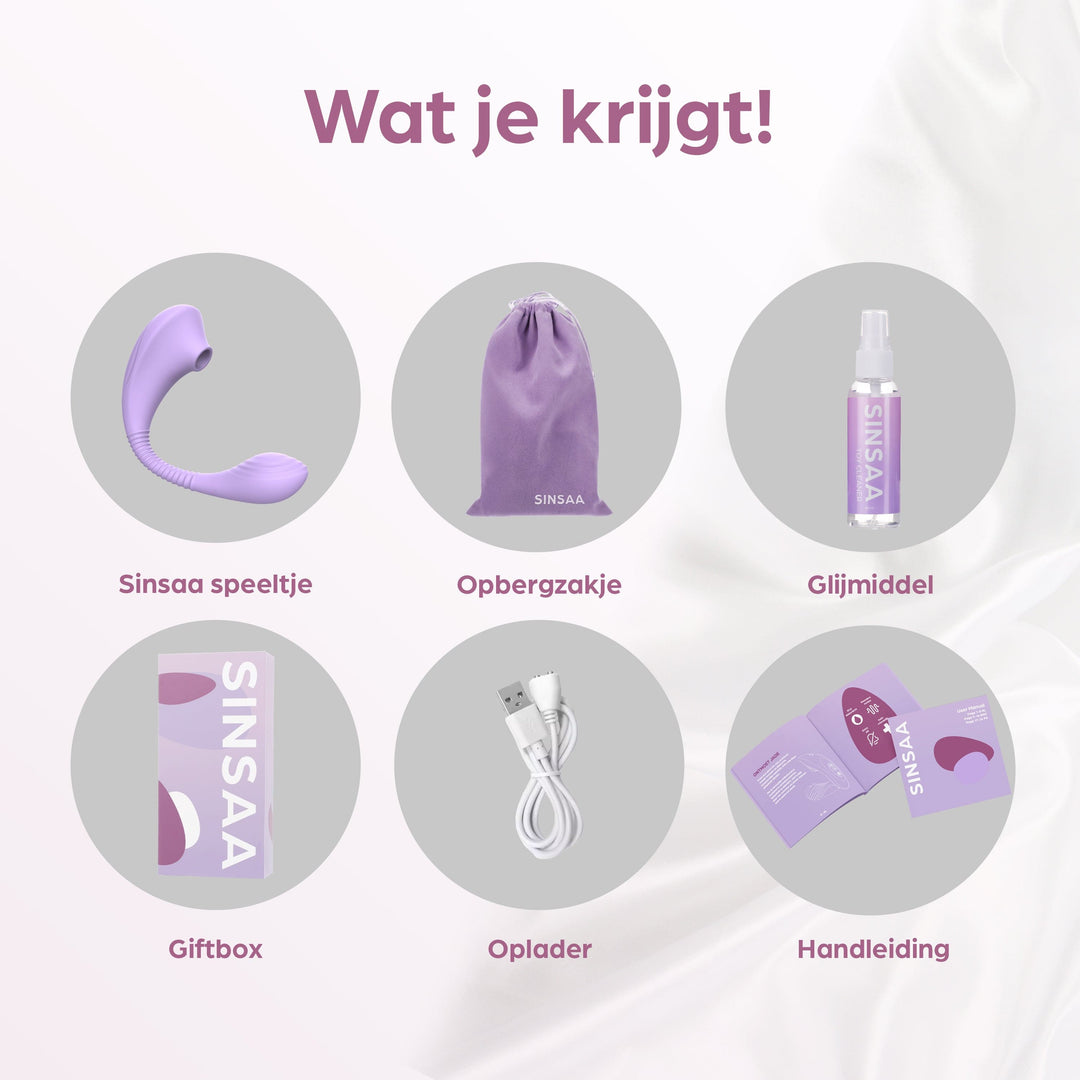 Sinsaa Luchtdruk Vibrator Ivy Paars Massager Sextoy Oplaadbare toy Stille Waterdicht