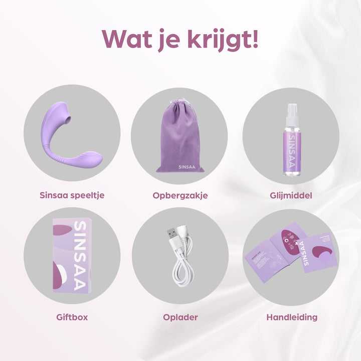 Sinsaa Luchtdruk Vibrator Ivy Paars Massager Sextoy Oplaadbare toy Stille Waterdicht