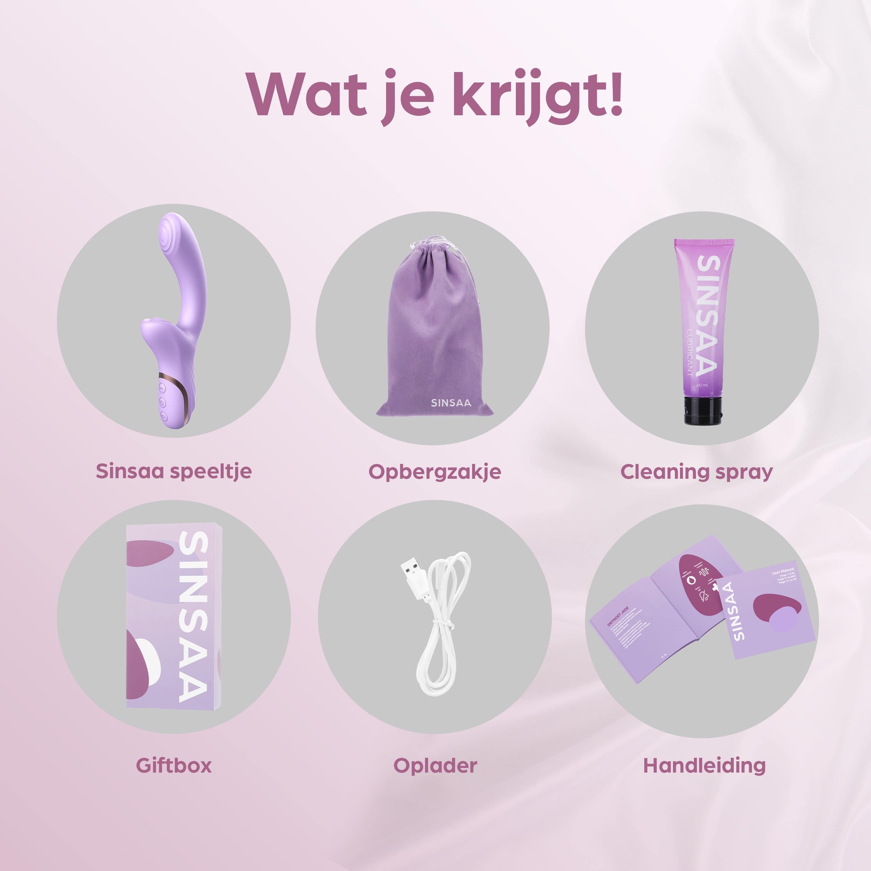 Sinsaa Luchtdruk Vibrator Bella Paars Massager Sextoy Oplaadbare toy Stille Waterdicht