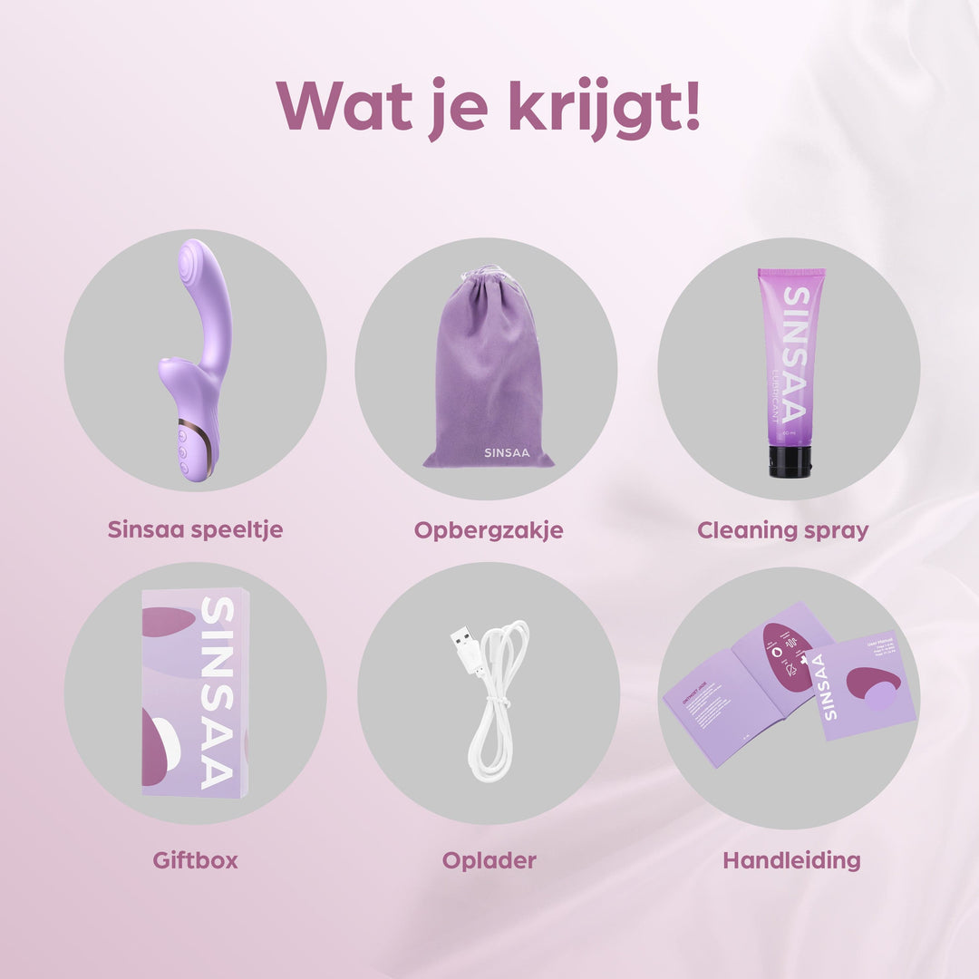 Sinsaa Luchtdruk Vibrator Bella Paars Massager Sextoy Oplaadbare toy Stille Waterdicht