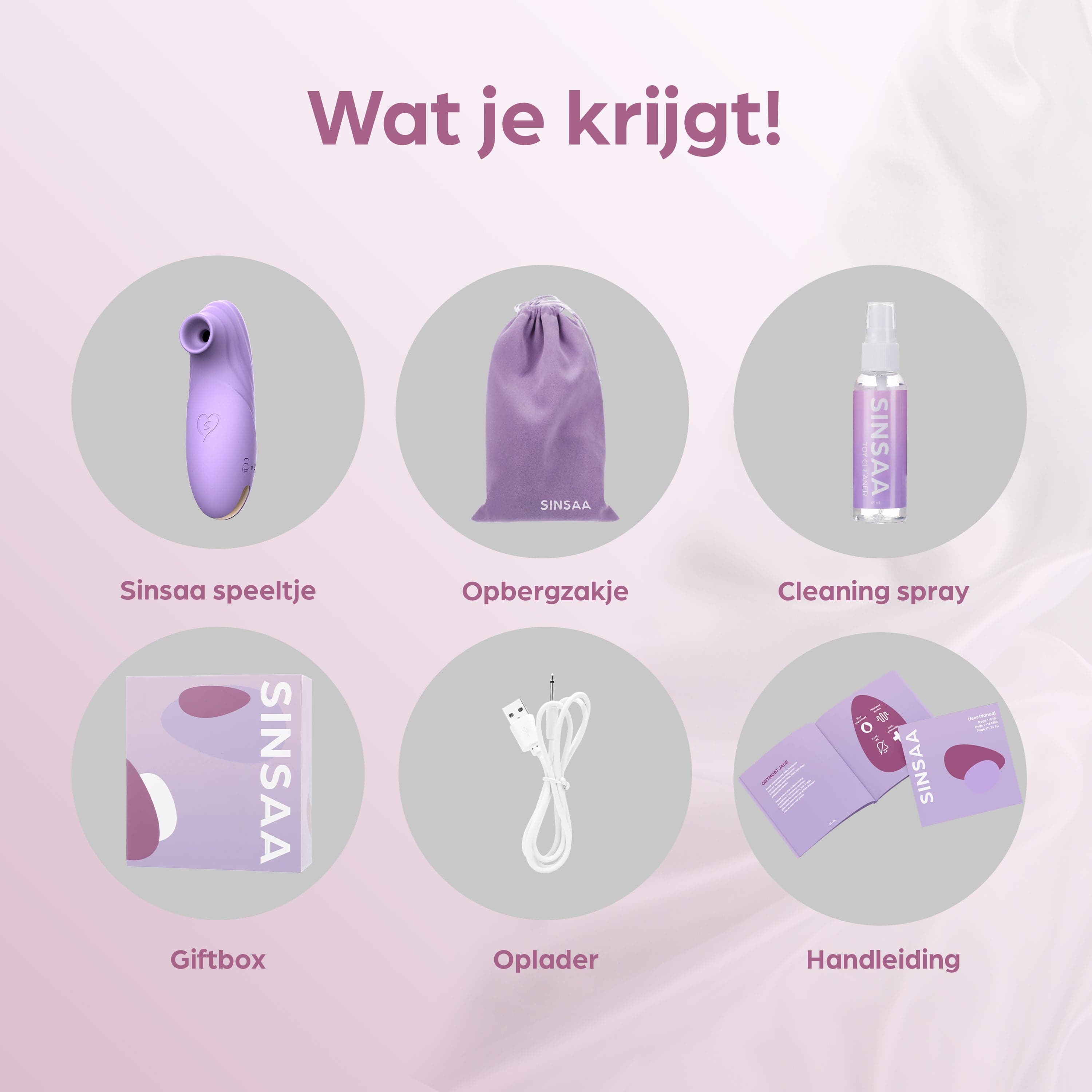 Sinsaa Luchtdruk vibrator Chloé Paars Massager Sextoy Oplaadbare toy Stille Waterdicht