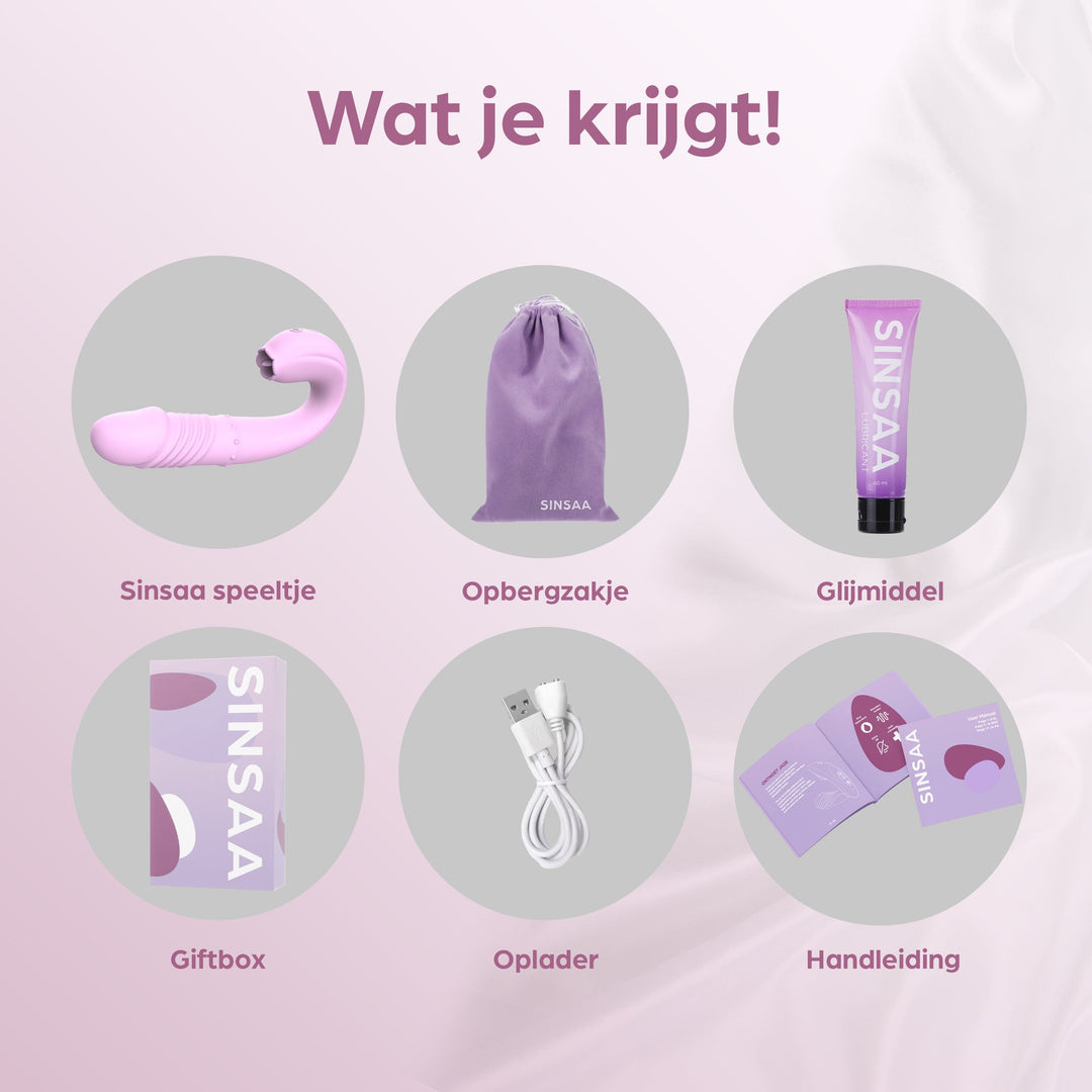 Sinsaa Pulserende Vibrator Lulu Roze Massager Sextoy Oplaadbare toy Stille Waterdicht
