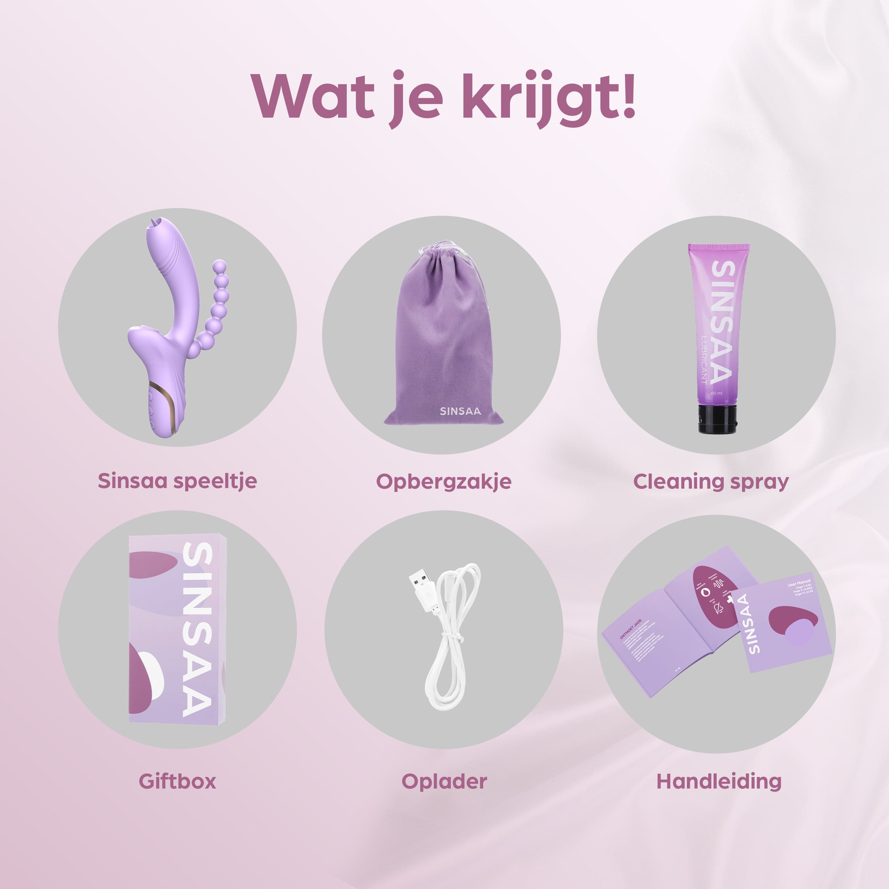 Sinsaa Luchtdruk Vibrator Lana Paars Massager Sextoy Oplaadbare toy Stille Waterdicht