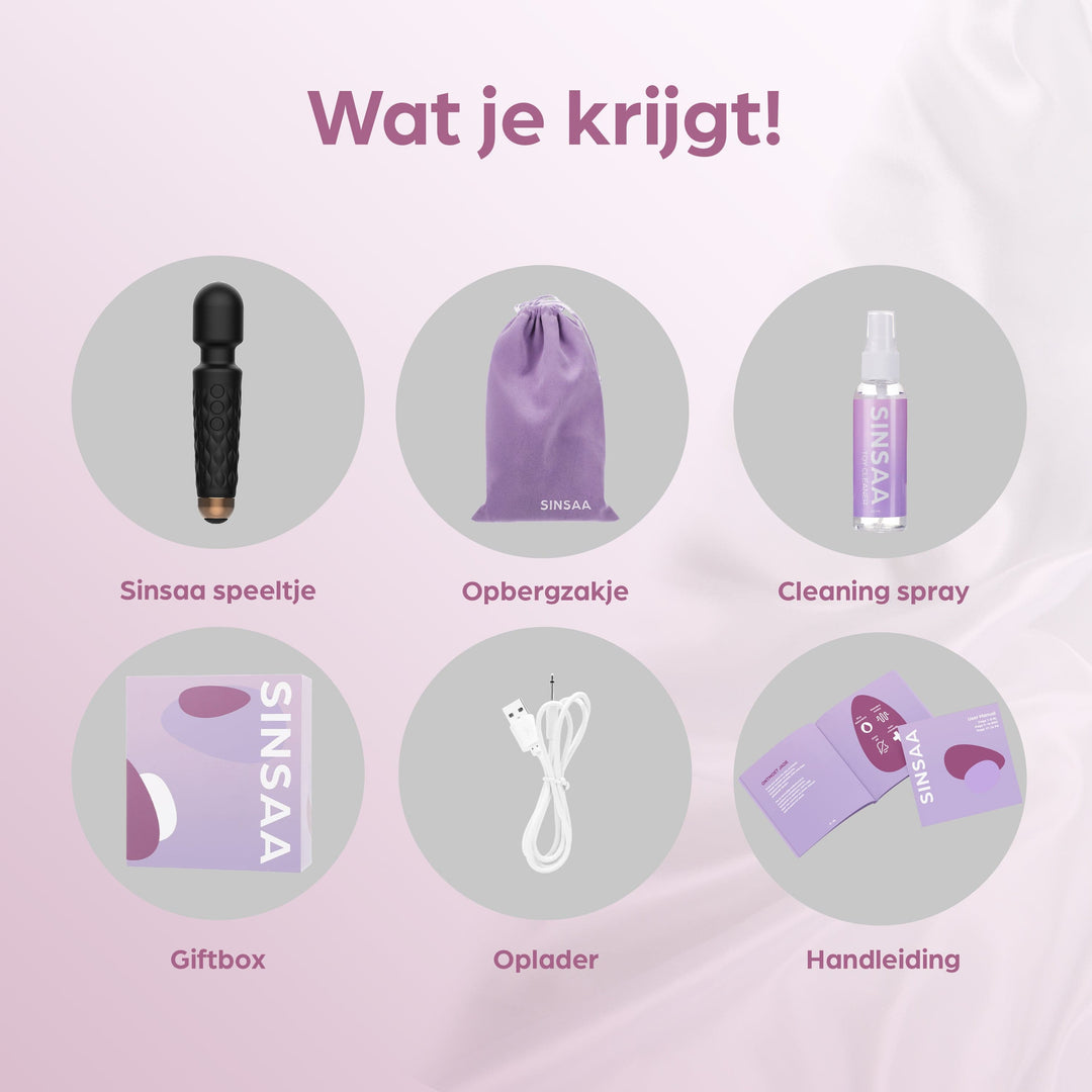 Sinsaa Wandvibrator Noëlle Zwart Massager Sextoy Oplaadbare toy Stille Waterdicht