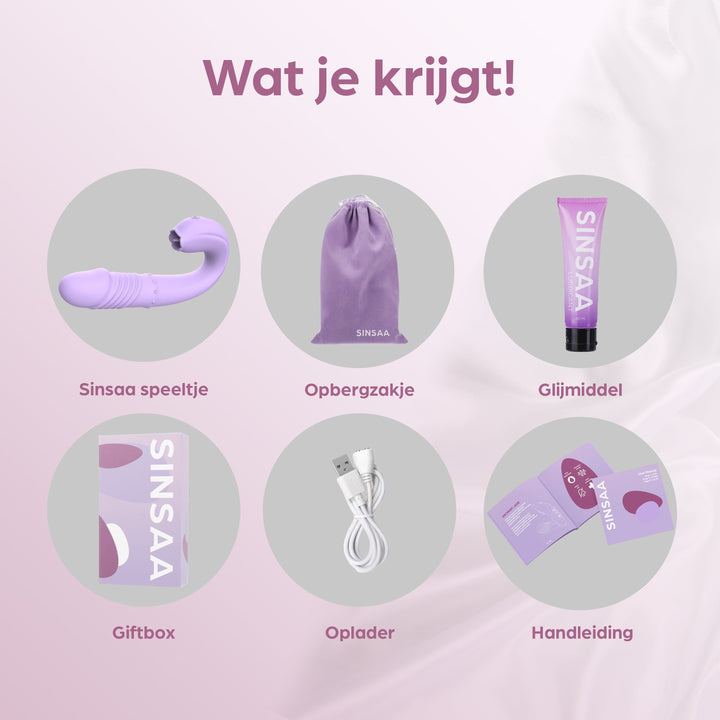 Sinsaa Pulserende Vibrator Lulu Paars Massager Sextoy Oplaadbare toy Stille Waterdicht