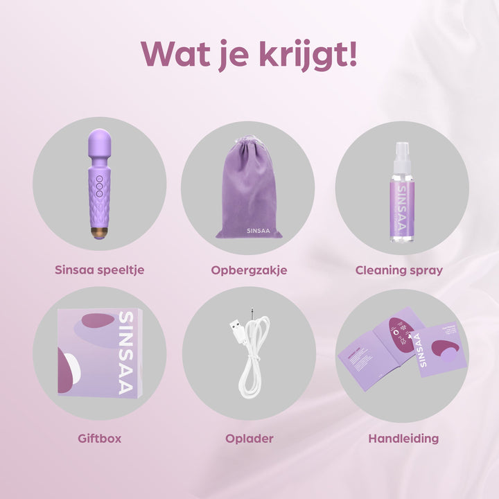 Sinsaa Wandvibrator Noëlle Paars Massager Sextoy Oplaadbare toy Stille Waterdicht