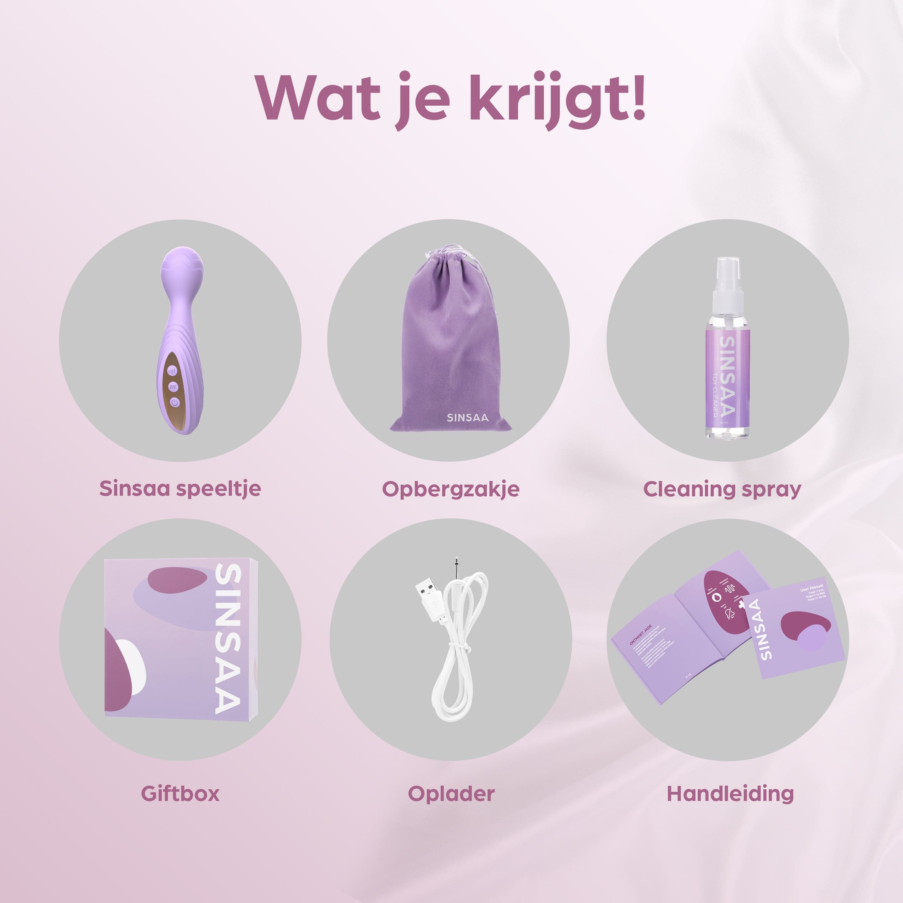 Sinsaa Wandvibrator Lily Paars Massager Sextoy Oplaadbare toy Stille Waterdicht