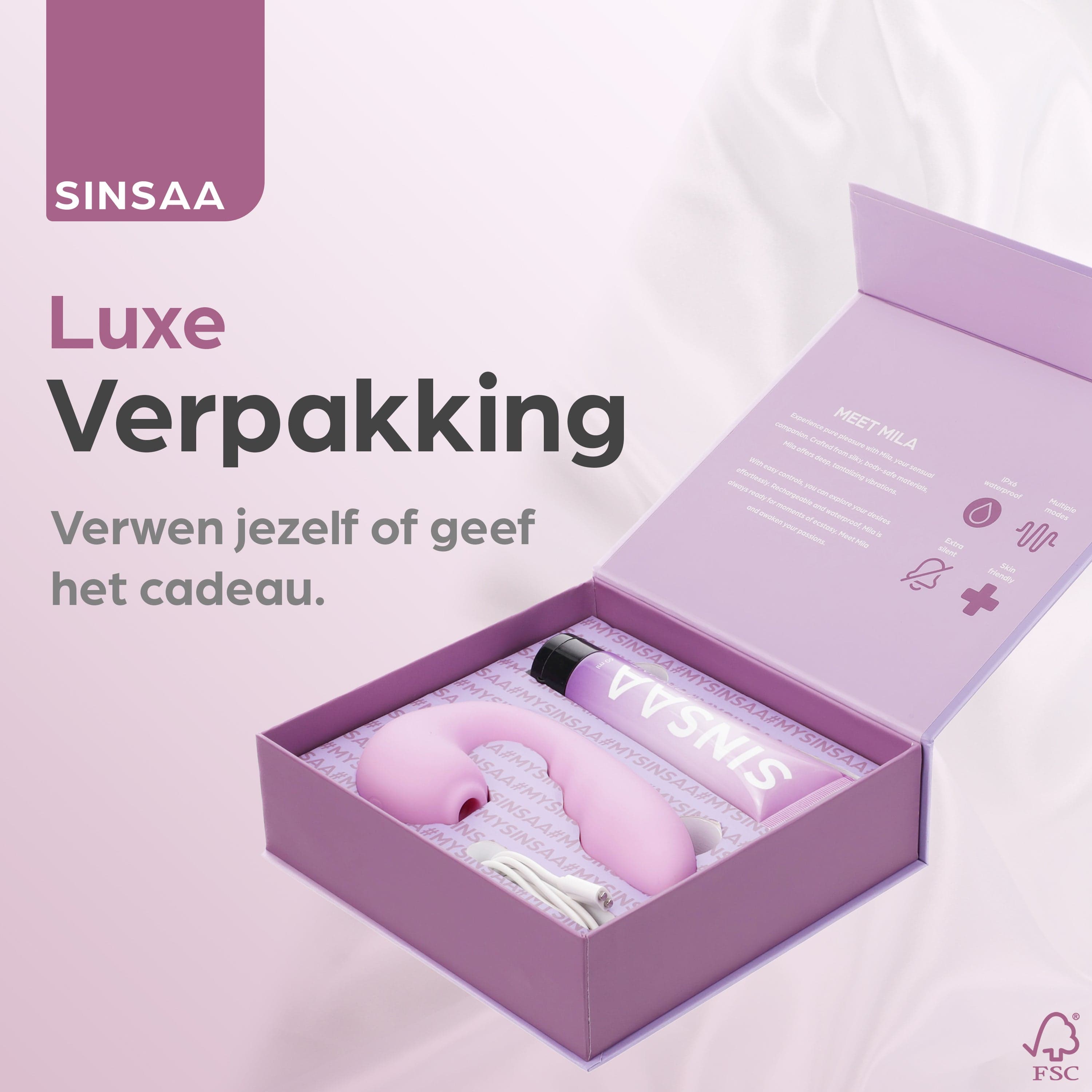 Sinsaa Luchtdruk vibrator Mila Roze Massager Sextoy Oplaadbare toy Stille Waterdicht