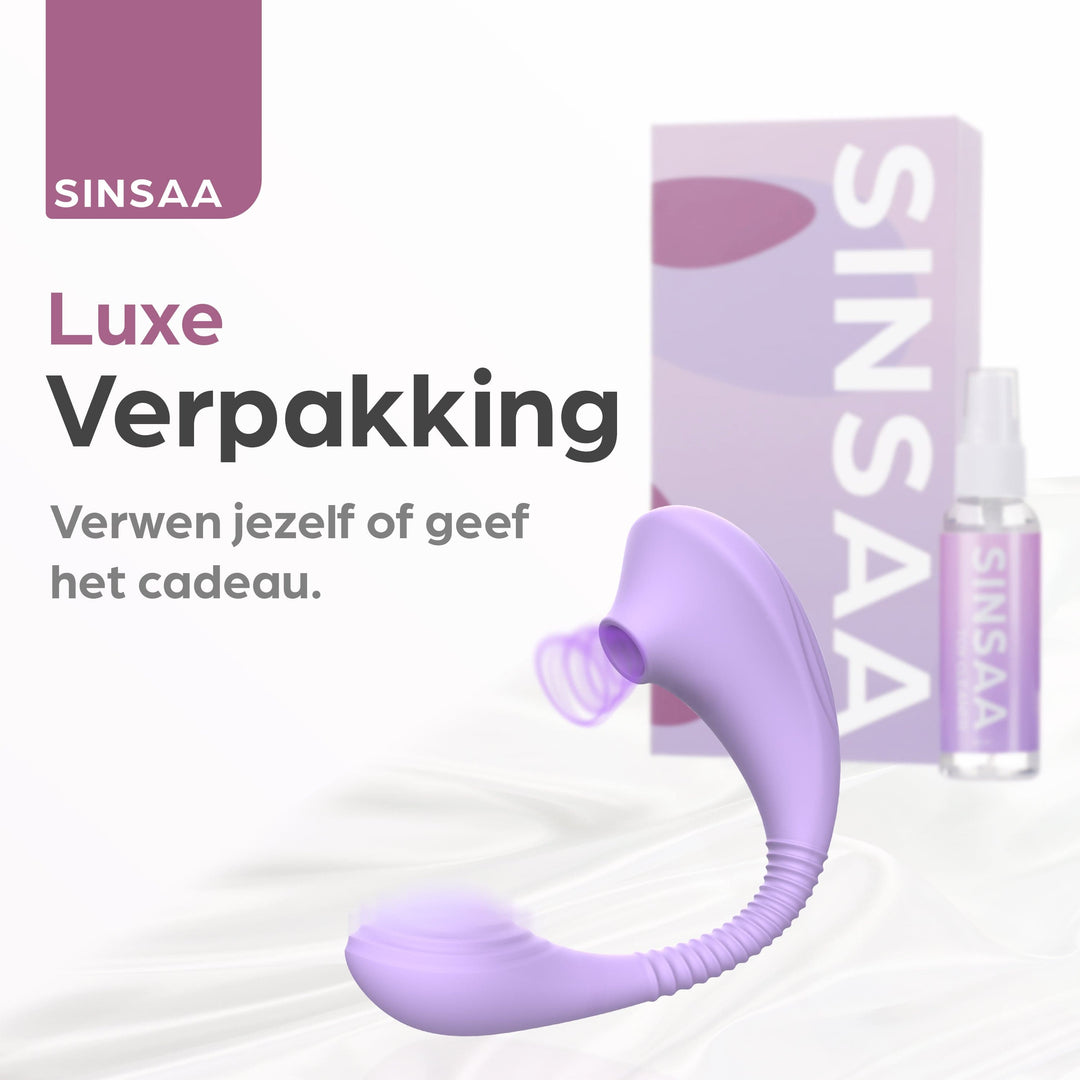 Sinsaa Luchtdruk Vibrator Ivy Paars Massager Sextoy Oplaadbare toy Stille Waterdicht