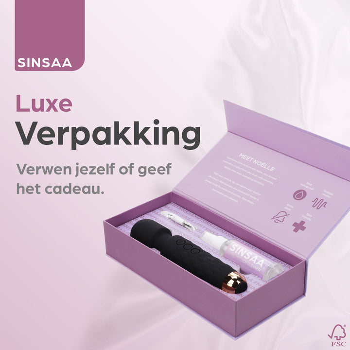 Sinsaa Wandvibrator Noëlle Zwart Massager Sextoy Oplaadbare toy Stille Waterdicht
