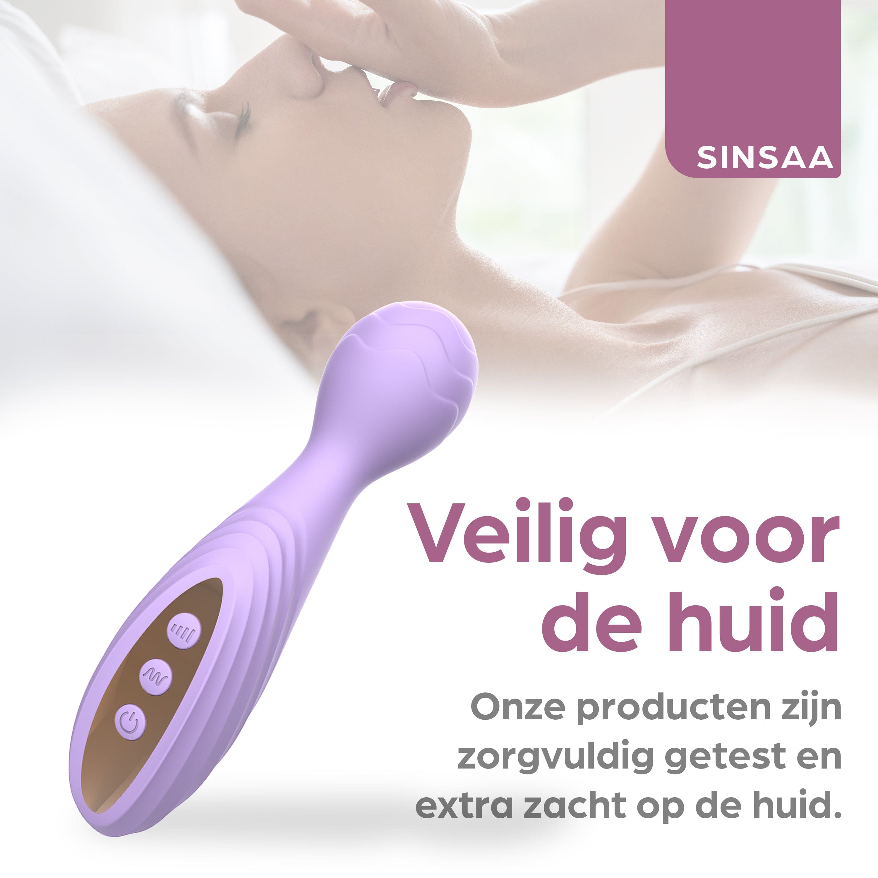 Sinsaa Wandvibrator Lily Paars Massager Sextoy Oplaadbare toy Stille Waterdicht