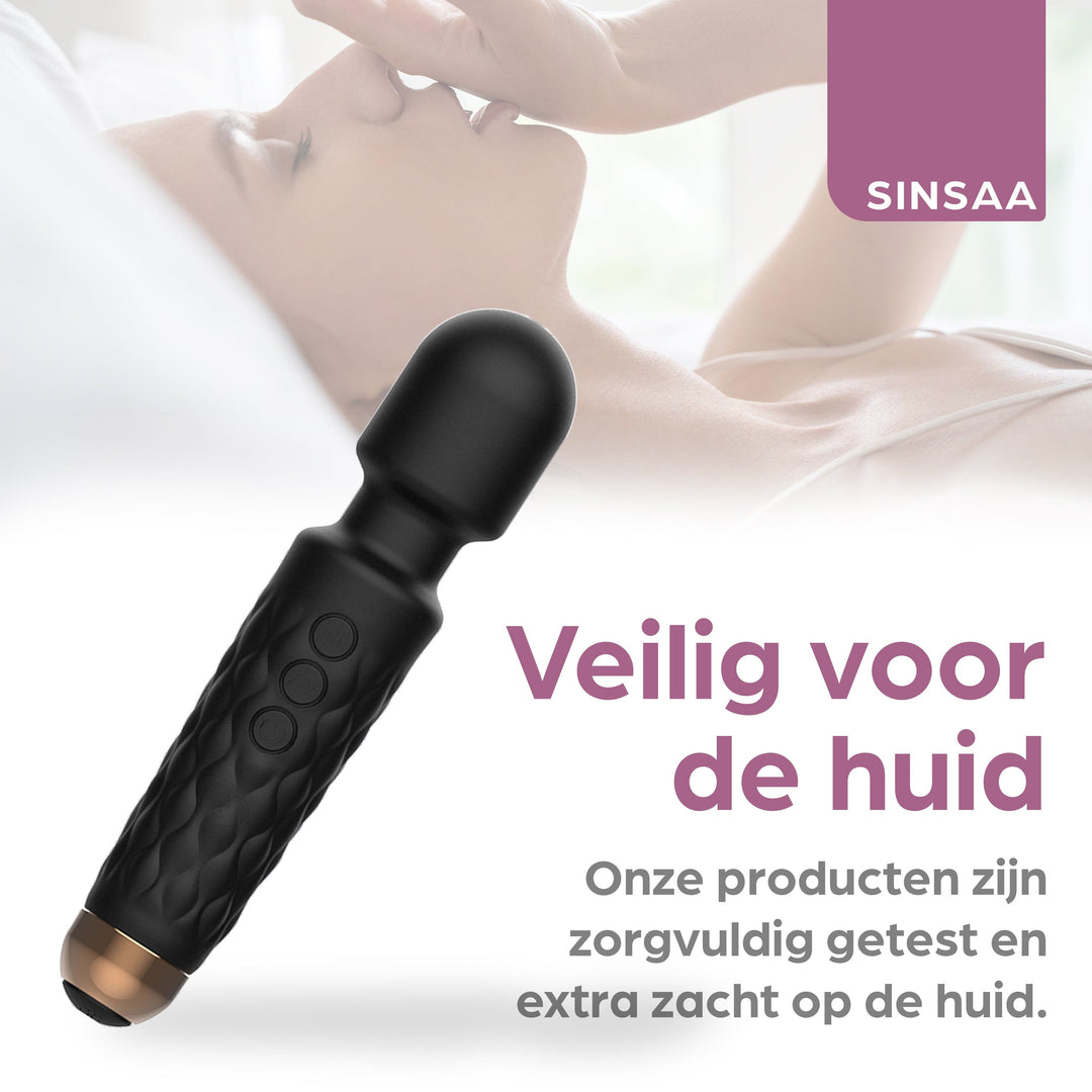 Sinsaa Wandvibrator Noëlle Zwart Massager Sextoy Oplaadbare toy Stille Waterdicht